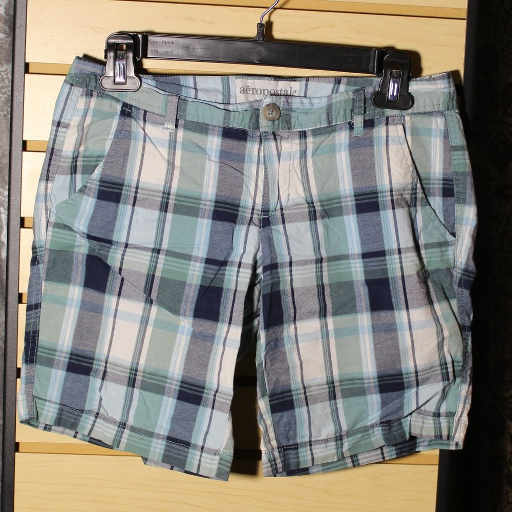 Juniors Stretch Plaid Shorts 5/6 - Aeropostale